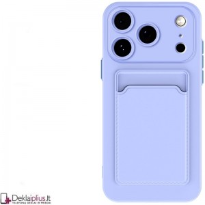 Guminis dėklas su kišenėle - šviesiai violetinis (Apple Iphone 17 Pro Max/18 Pro Max)